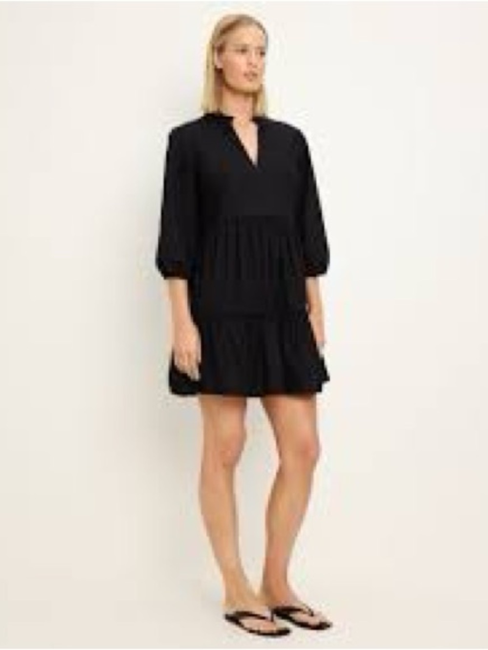 Michael Stars Sonia Black Tiered Mini Dress